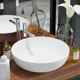 Vidaxl Washbasin okrogla bela 41,5x13,5 cm keramika