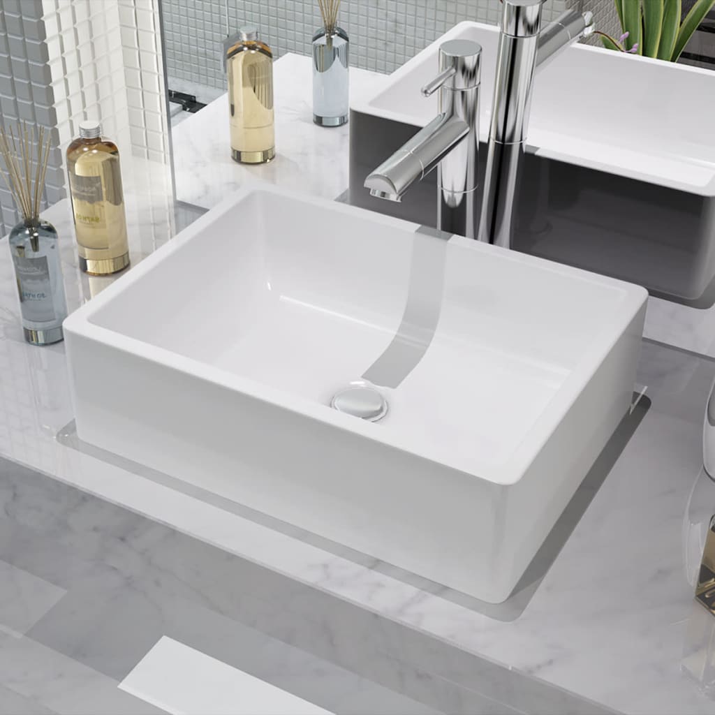 Vidaxl Washbasin White 41x30x12 cm Ceramika