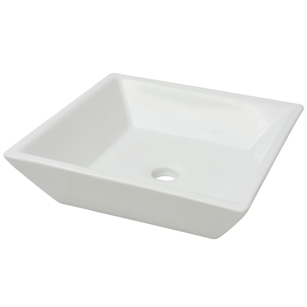 Vidaxl Washbasin Square White 41,5x41.5x12 cm keramika