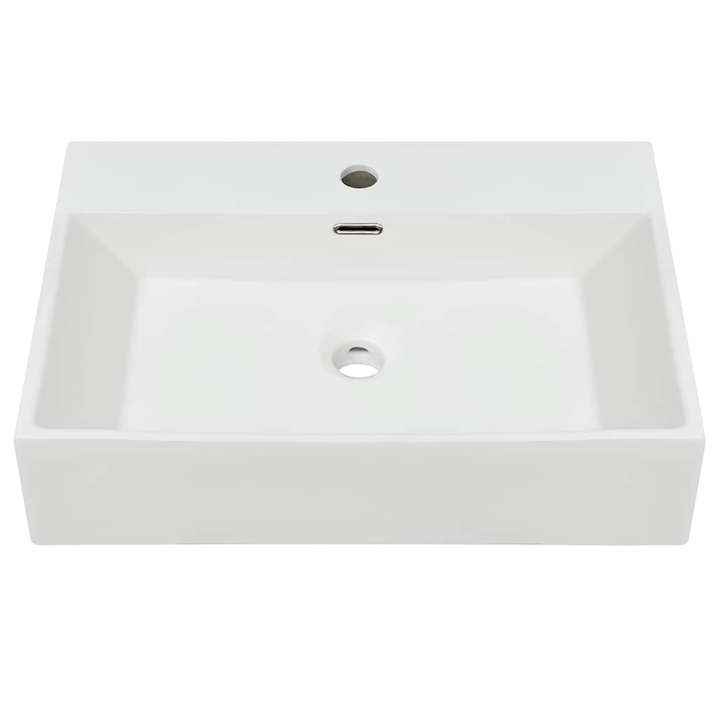 Vidaxl wastafel met kraangat wit 60,5x42,5x14,5 cm keramiek