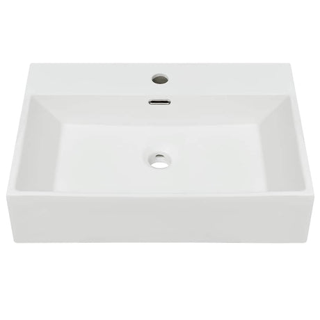 Vidaxl wastafel met kraangat wit 60,5x42,5x14,5 cm keramiek