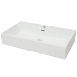 VidaXL Washbasin with taphole White 76x42.5x14.5 cm Muermiek