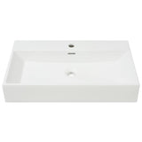 VidaXL Washbasin with taphole White 76x42.5x14.5 cm Muermiek