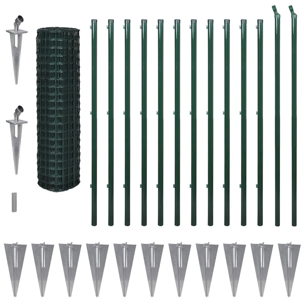 Vidaxl Eurohek 25x1,5 m en acier vert