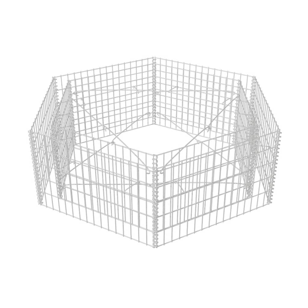 Vidaxl Gabion -Pflanzer vermehrte hexagonale 160x140x50 cm