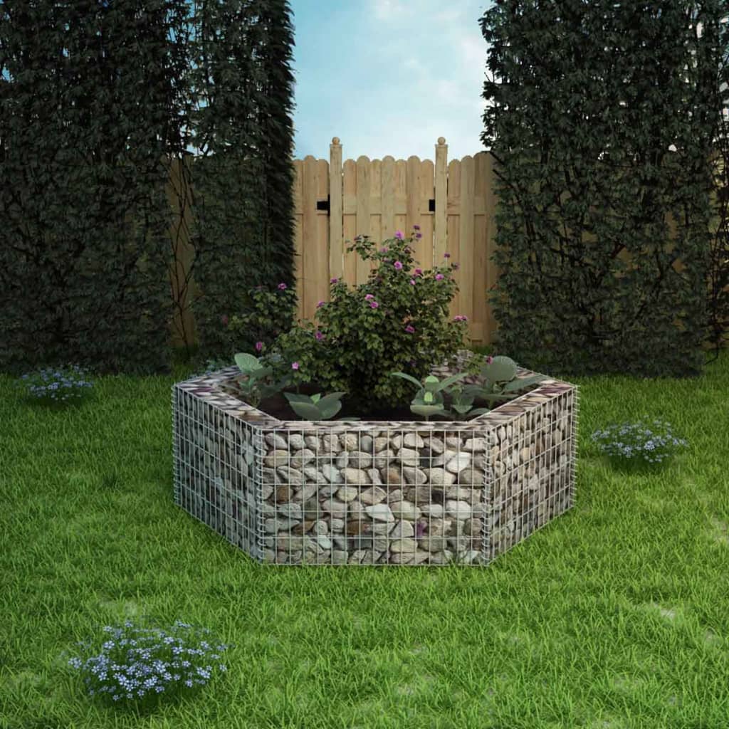 Vidaxl Gabion Planter Insated Hexagonal 160x140x50 cm