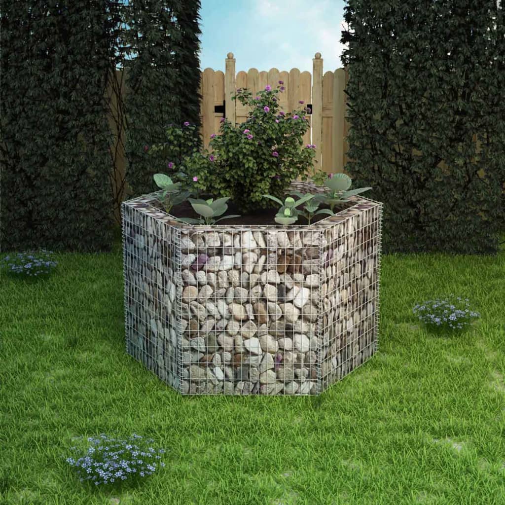 Vidaxl Gabion Planter Inginged Hexagonal 160x140x100 cm