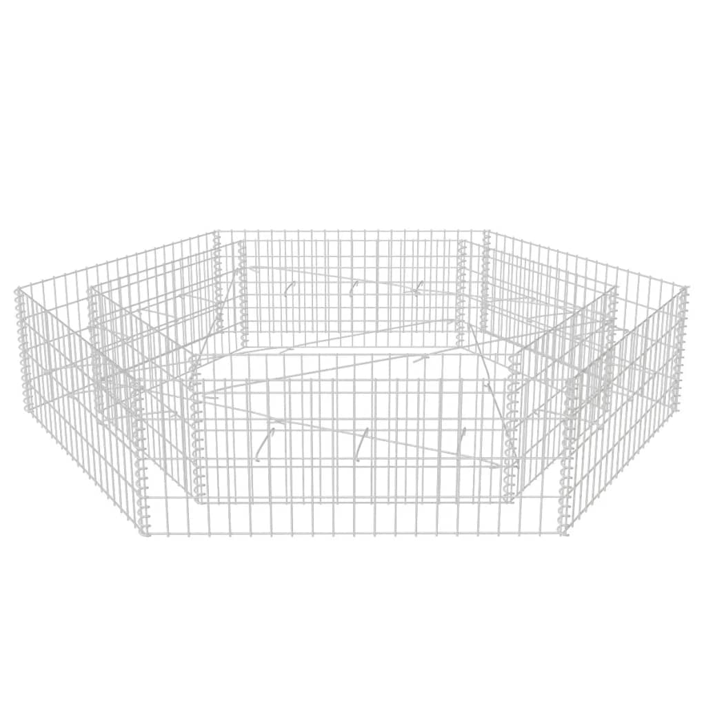 Vidaxl gabion plantenbak verhoogd zeshoekig 200x173x40 cm