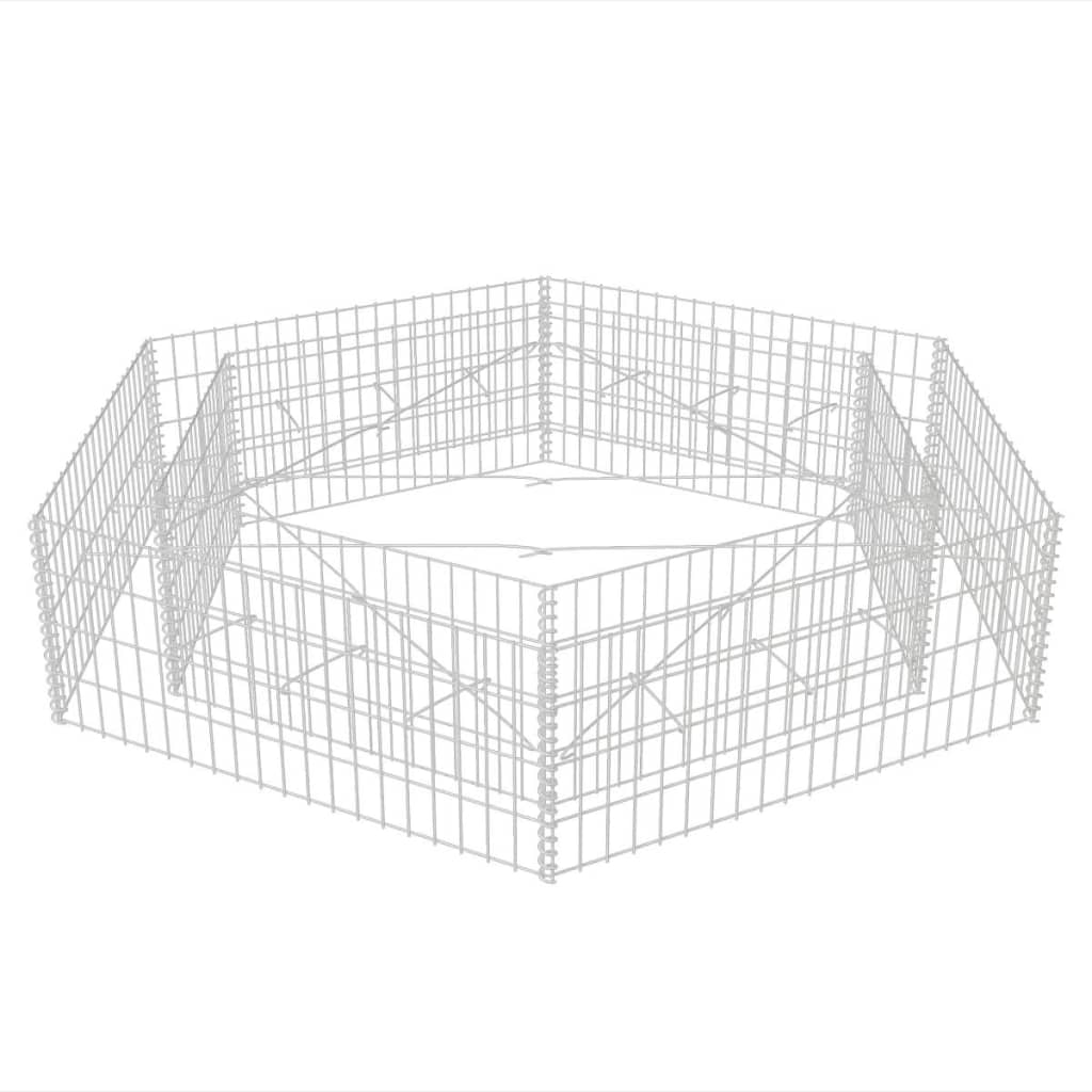 Vidaxl Gabion Planter Insented Hexagonal 200x173x40 cm