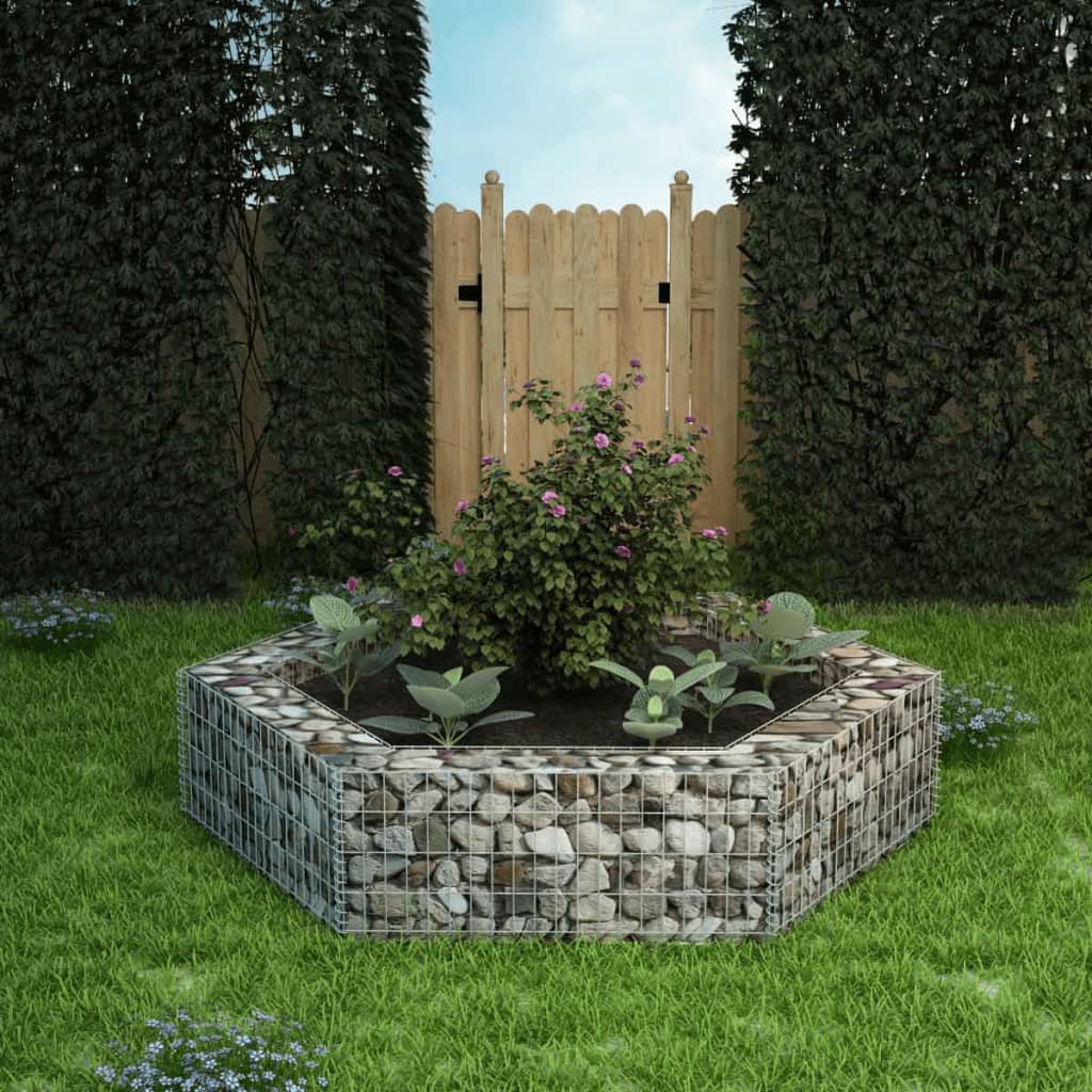 Vidaxl Gabion Planter Insented Hexagonal 200x173x40 cm