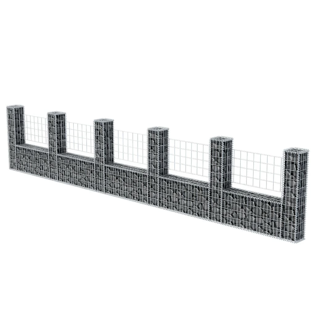 VidaXL Gabion mand U-vormig 570x20x100 cm staal