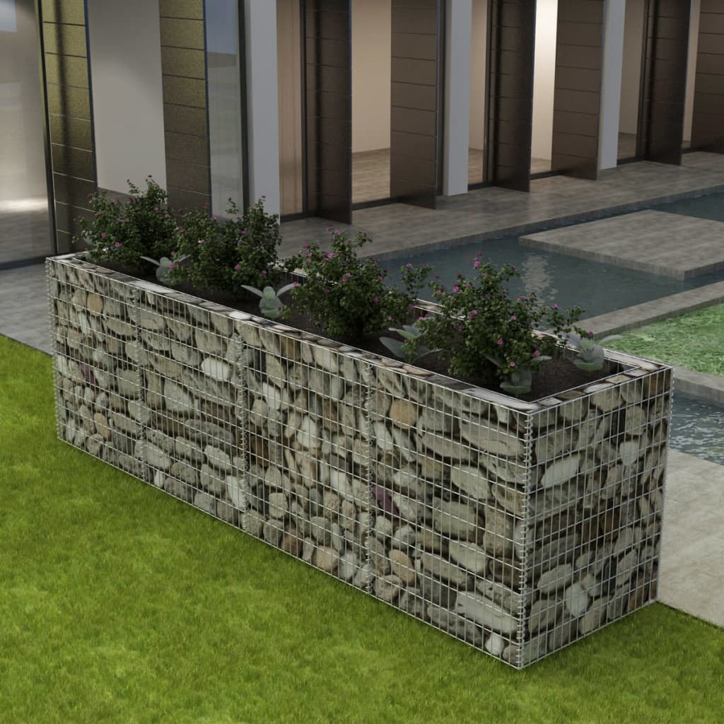 Vidaxl Gabion Planter elevado 360x90x100 cm de acero