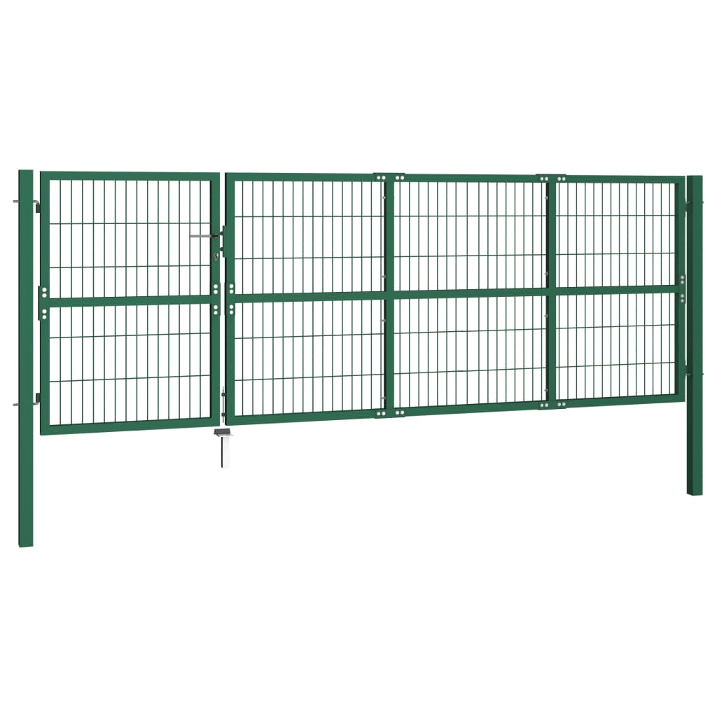 Vidaxl port with posts 350x120 cm steel green