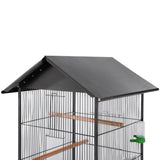 Vidaxl Bird Cage med tagstål sort 66x66x155 cm