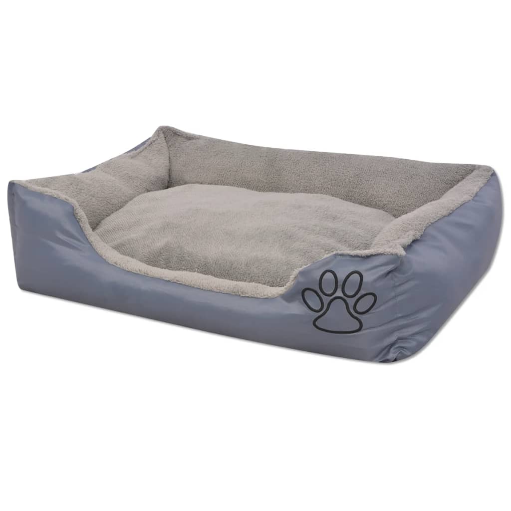 Cama de perros de Vidaxl con colchón acolchado l gris