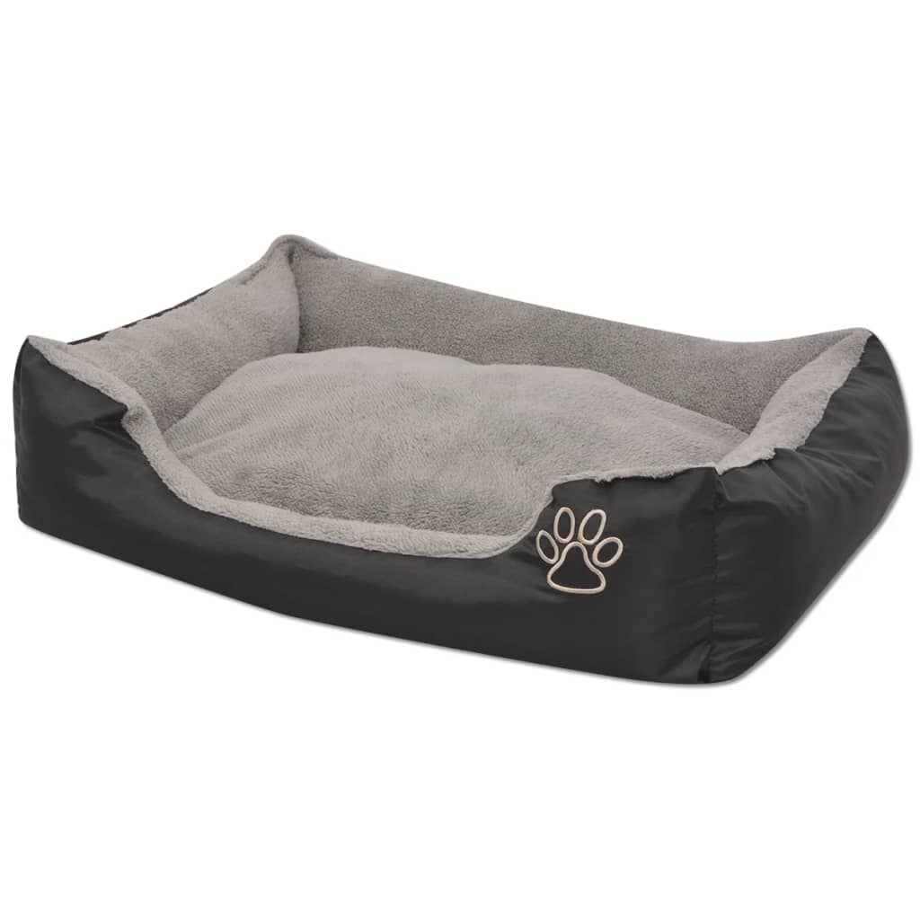 Lit de chien vidaxl avec oreiller rembourré taille m noir