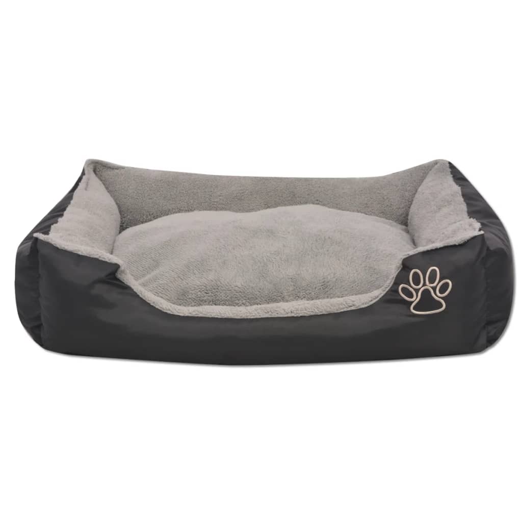 Lit de chien vidaxl avec oreiller rembourré taille m noir