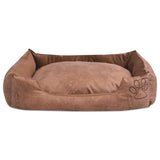 Almohada de cama para perros Vidaxl PU Tamaño de cuero artificial S beige