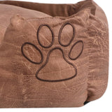 Almohada de cama para perros Vidaxl PU Tamaño de cuero artificial S beige