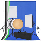 Vidaxl Photo Studio Set med 5 farvede baggrunde 2 softboxes