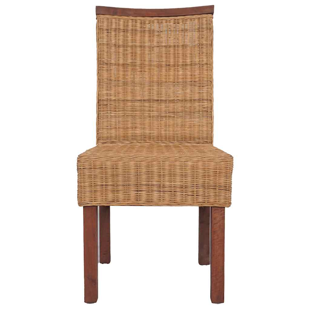 Vidaxl eetkamerstoelen 2 st natuurlijk rattan bruin