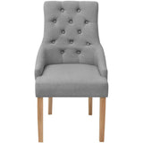 Vidaxl eetkamerstoelen 2 st stof lichtgrijs
