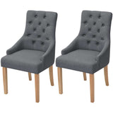 Vidaxl eetkamerstoelen 2 st stof donkergrijs