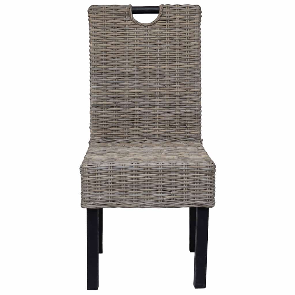 Vidaxl eetkamerstoel kubu 2 stuks rattan mangohout