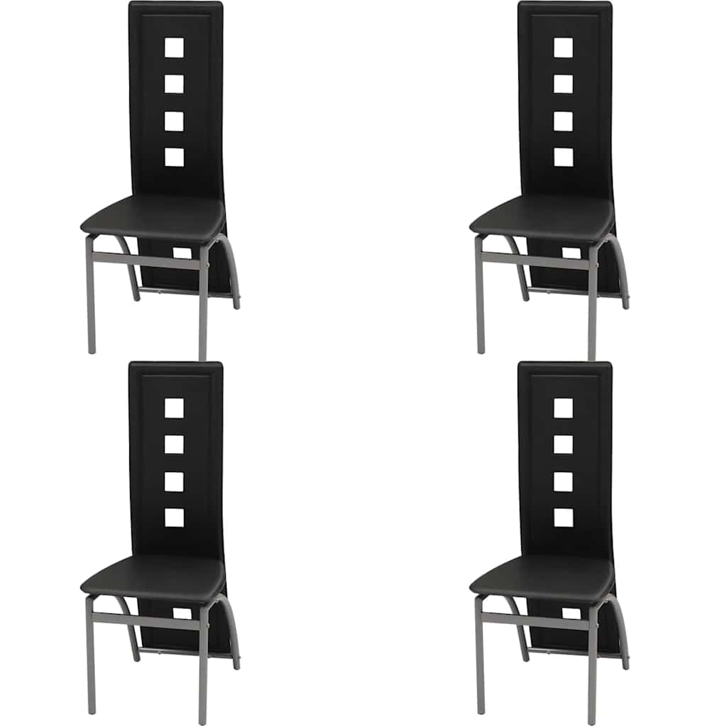 Vidaxl eetkamerstoelen 4 st kunstleer zwart