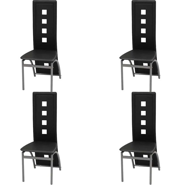 Vidaxl eetkamerstoelen 4 st kunstleer zwart
