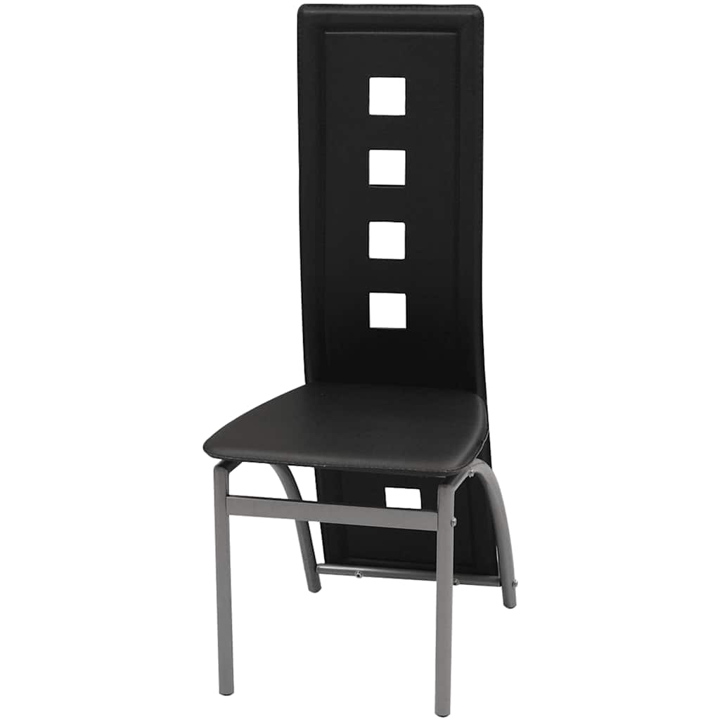 Vidaxl eetkamerstoelen 4 st kunstleer zwart