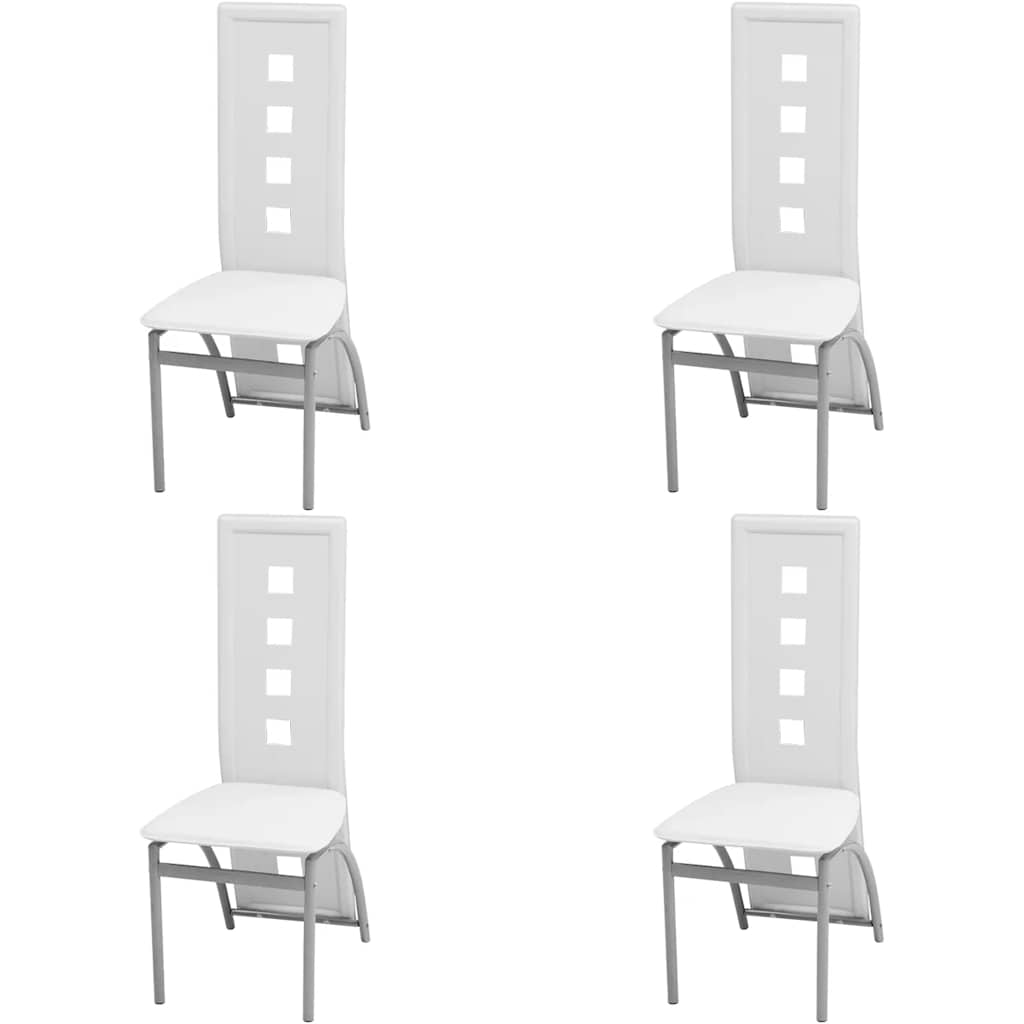 Vidaxl eetkamerstoelen 4 st kunstleer wit
