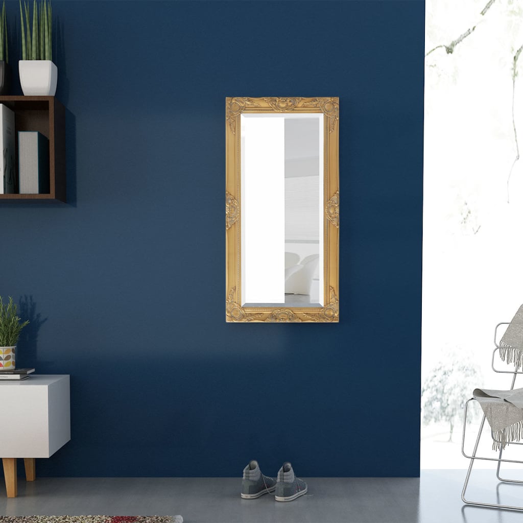 Vidaxl Mirror de pared Barroque 100 x 50 cm de oro