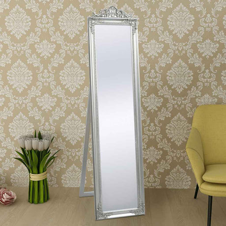Vidaxl vrijstaande spiegel barok 160x40cm zilver