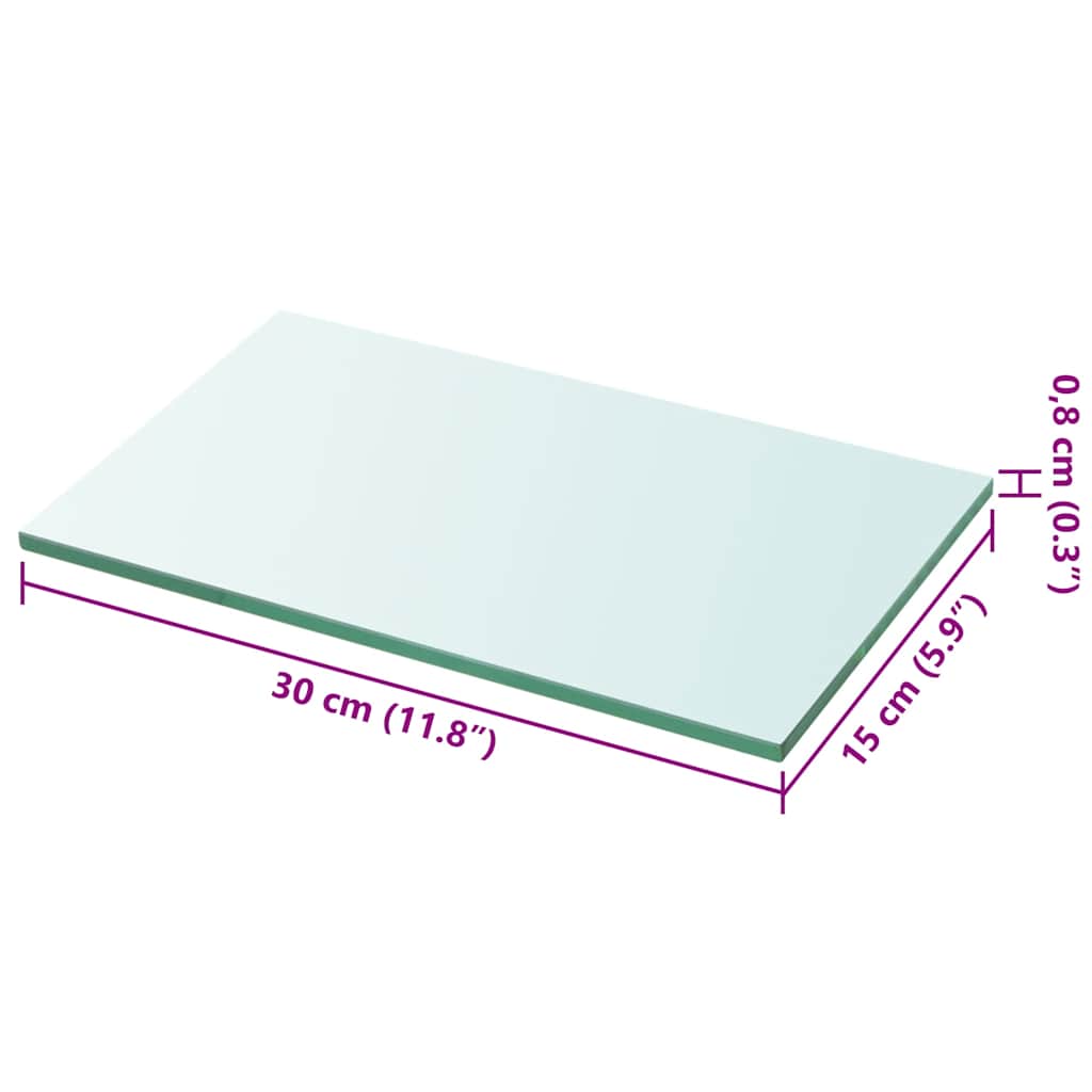 Vidaxl wandschap transparant 30x15 cm glas