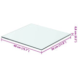 Vidaxl wandschap transparant 40x30 cm glas