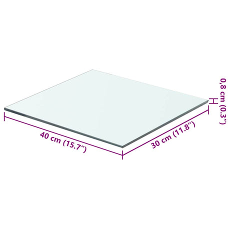 Vidaxl wandschap transparant 40x30 cm glas