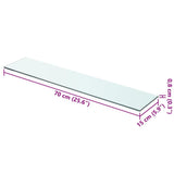 Vidaxl wandschap transparant 70x15 cm glas