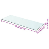 Vidaxl wandschap transparant 70x25 cm glas