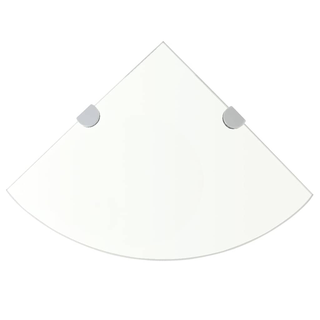 Vidaxl hoekschap met chromen dragers transparant 35x35 cm glas