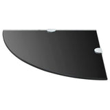Vidaxl hoekplank met chromen dragers zwart 25x25 cm glas
