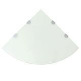 Vidaxl hoekschap met chromen dragers wit 45x45 cm glas