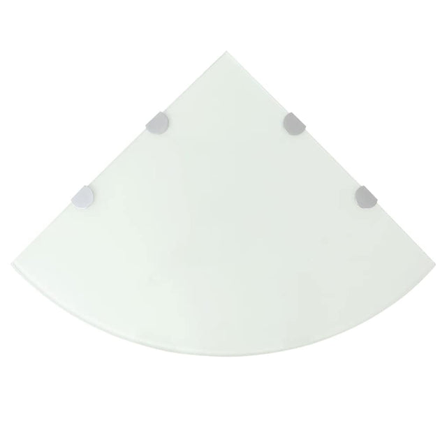 Vidaxl hoekschap met chromen dragers wit 45x45 cm glas