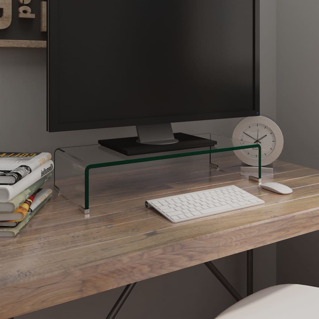 Vidaxl tv-meubel monitorverhoger transparant 60x25x11 cm glas