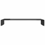 Vidaxl tv-meubel monitorverhoger zwart 90x30x13 cm glas