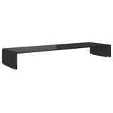 Vidaxl tv-meubel monitorverhoger zwart 100x30x13 cm glas
