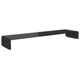 Vidaxl tv-meubel monitorverhoger zwart 120x30x13 cm glas