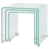 Vidaxl bijzettafel set 3-dlg transparant gehard glas