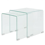 Vidaxl bijzettafel set 2-dlg transparant gehard glas