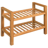 VidaXL shoe rack with 2 shelves 50x27x40 cm solid oak